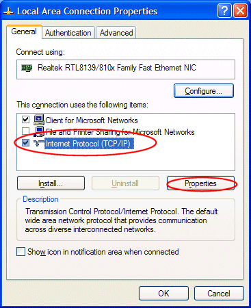 hotComm FAQ: Assign Static IP Address (Windows XP)